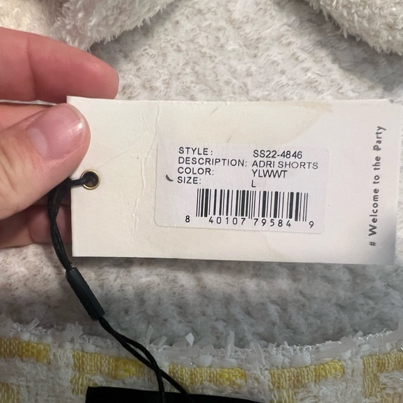 NWT Retrofete Adri Short in Yellow & White ($345) - Size Large - Picture 4 of 7